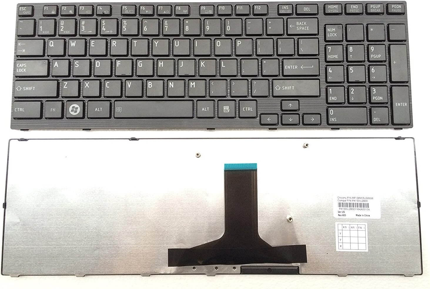 Toshiba Satellite A660 Laptop Keyboard US Layout